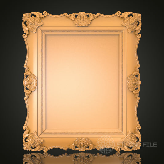 Baroque Square Frame STL Model - Exquisite Decor for CNC & 3D Printing, Luxurious Wall Art (Copie)
