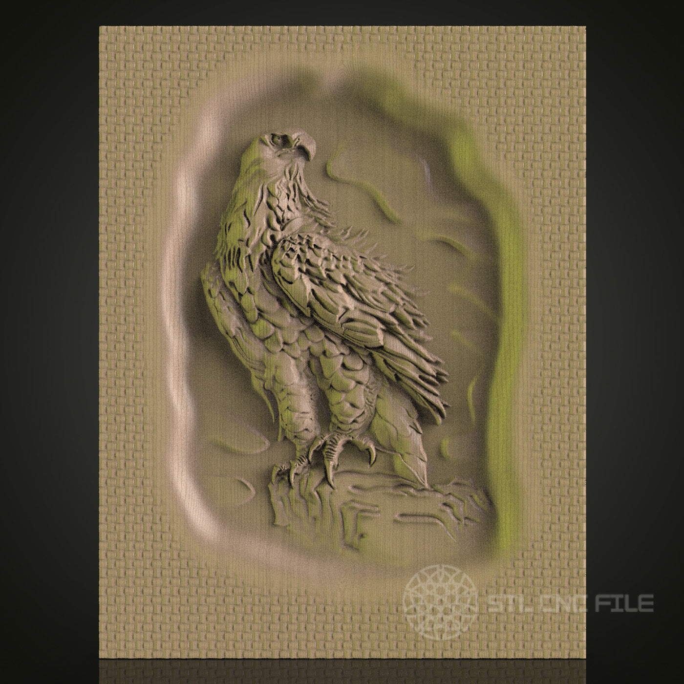 Eagle Relief 3D STL Model for CNC Routing and Engraving - Wall Decor Art