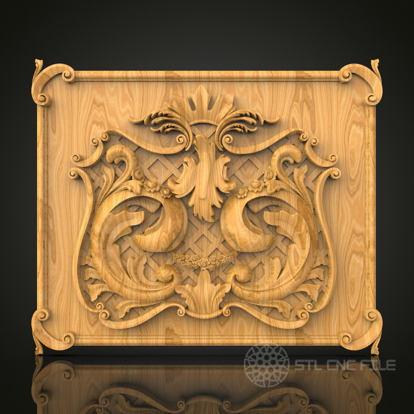 Ornate Dragon Panel 3D Model STL File for CNC Router, Decorative Mythical Beast Wall Art – Artcam, Aspire Compatible