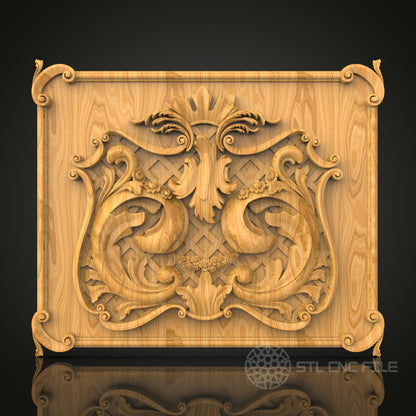 Ornate Dragon Panel 3D Model STL File for CNC Router, Decorative Mythical Beast Wall Art – Artcam, Aspire Compatible