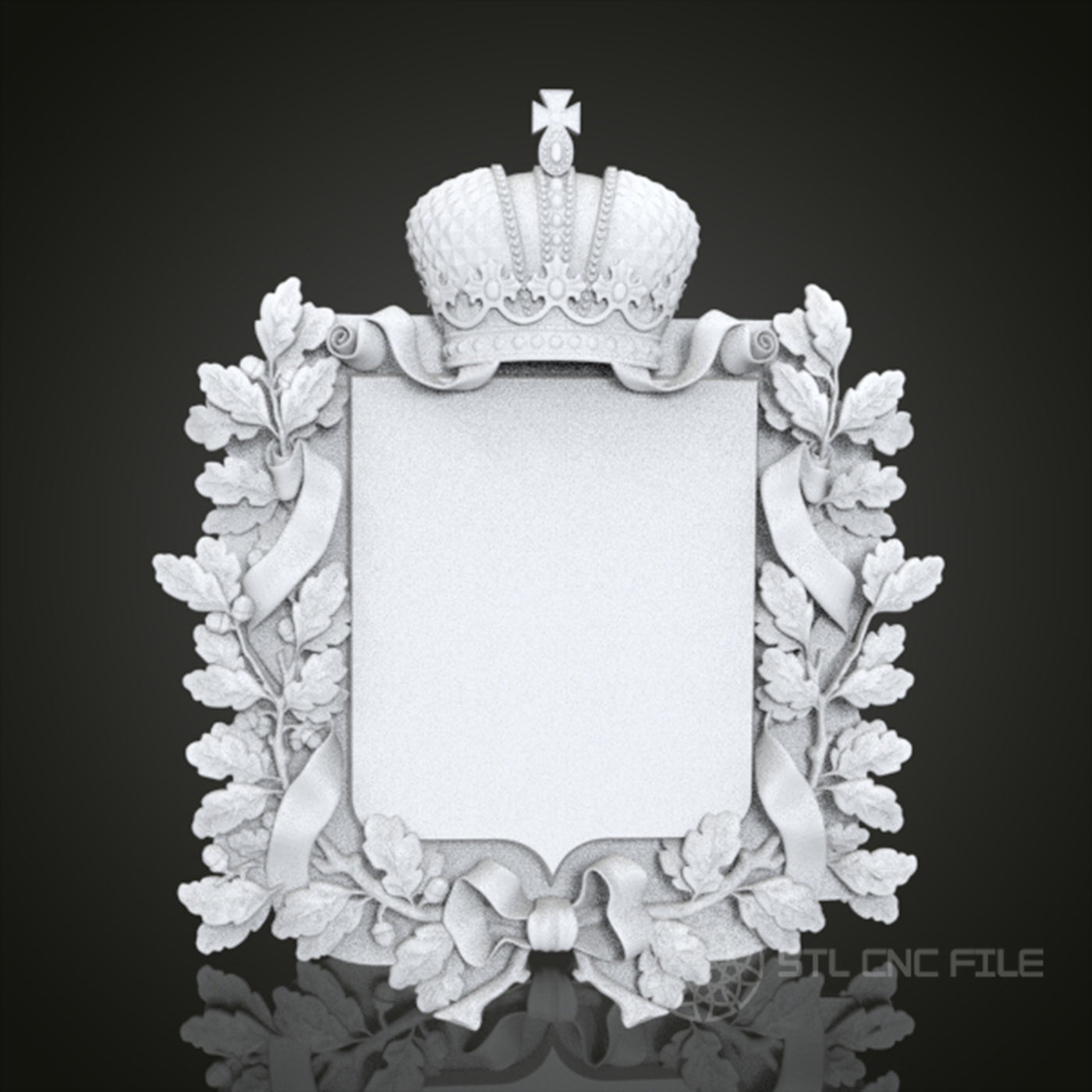 Regal Crown and Wreath Frame | STL Model for CNC Router, 3D Printer | Aspire, Artcam, CNC Files