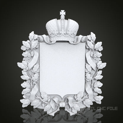 Regal Crown and Wreath Frame | STL Model for CNC Router, 3D Printer | Aspire, Artcam, CNC Files