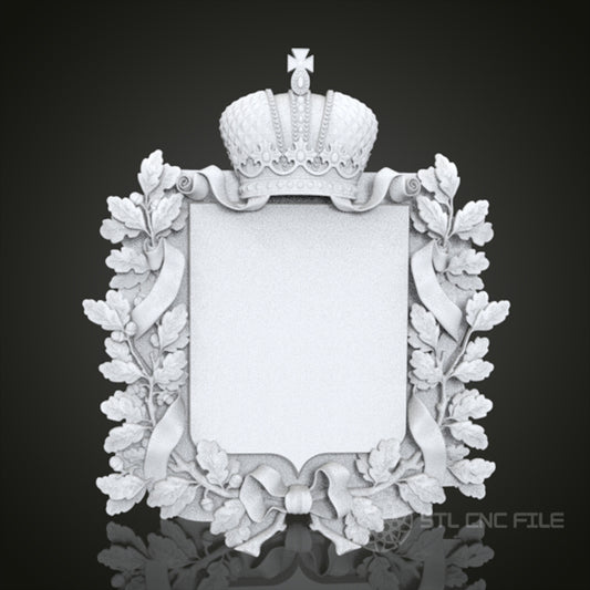 Regal Crown and Wreath Frame | STL Model for CNC Router, 3D Printer | Aspire, Artcam, CNC Files