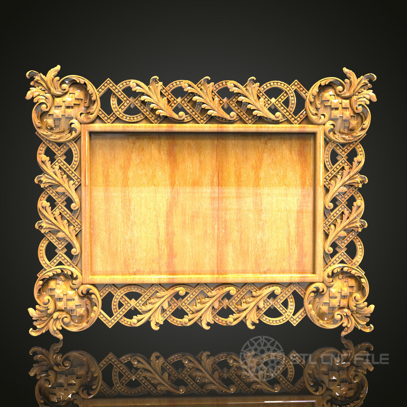 Celtic Splendor - Intricate 3D CNC Engraved Wood Frame, Artcam Aspire STL Model for CNC Router, Exquisite Wall Frame