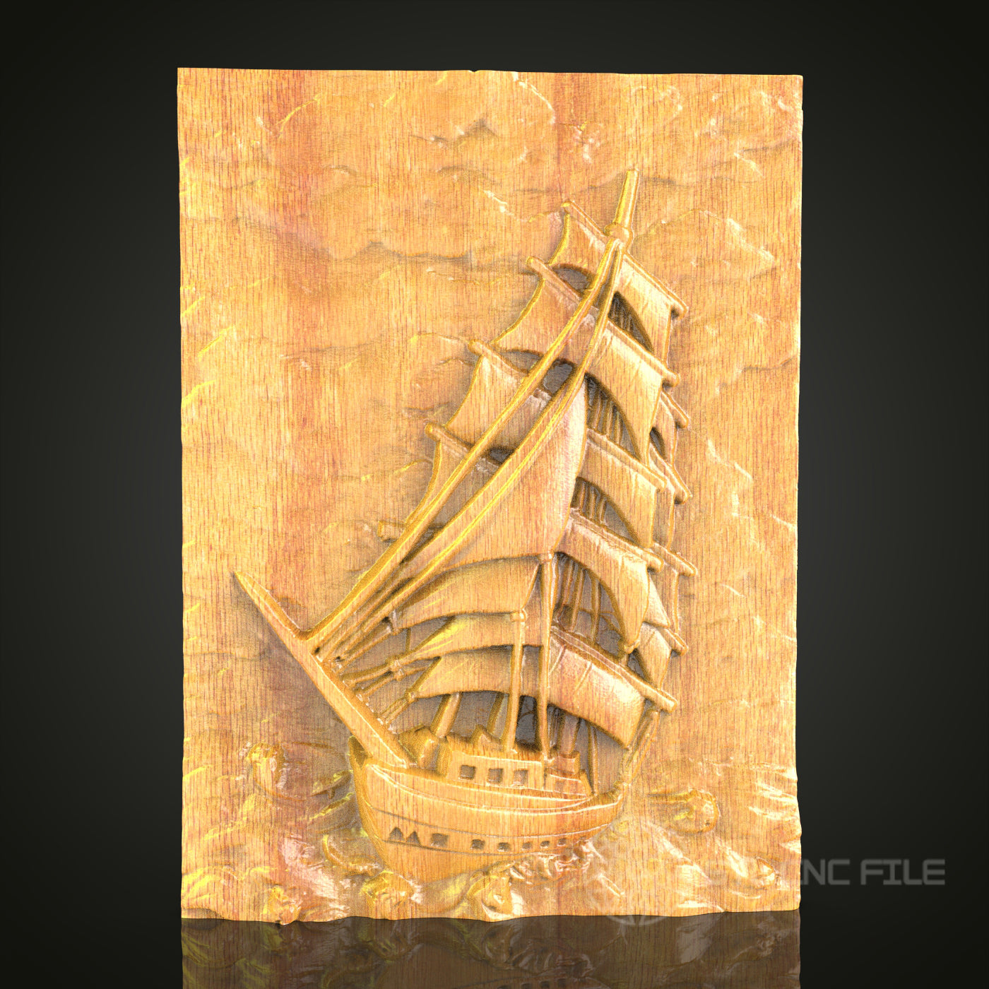 Intense Wolf Relief STL Model for CNC Router - Artcam, Aspire Compatible, Fierce Wood Carving in Ornate Frame (Copie)