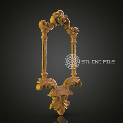 Elegant Wood Frame STL Model, CNC Router Engraver, Artcam, Aspire, CNC files, Wood Wall Decor, 3D Printer