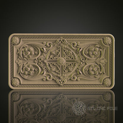 Ornate 3D Decorative Panel STL Model for CNC and 3D Printing