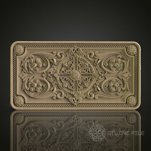 Ornate 3D Decorative Panel STL Model for CNC and 3D Printing