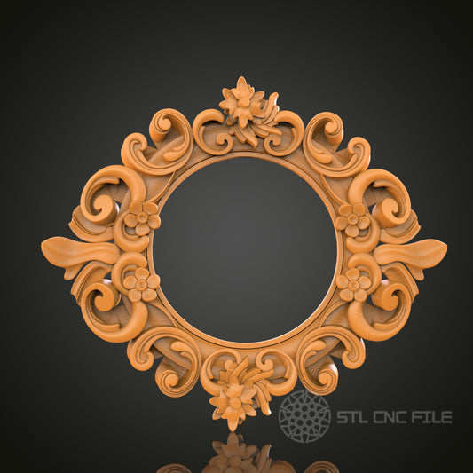 3D STL CNC Wood Carving Model - Intricate Frame Designs for Artcam Aspire