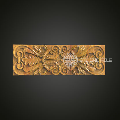 Ornate Floral Decorative Panel - CNC Router STL Model, Classic Wall Accent, Artcam Aspire Files