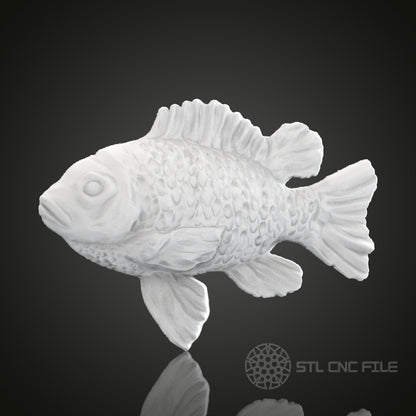 Detailed Fish STL Model for CNC Router Engraver | Artcam & Aspire Compatible | 3D Printer Ready | Wood Art Wall Decor