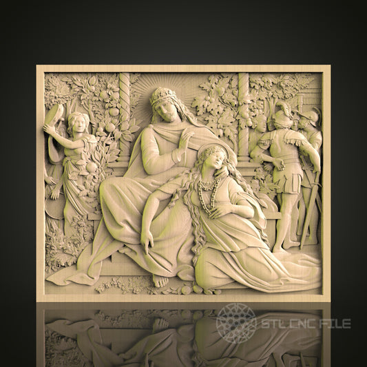 Exquisite CNC Engraved Wood Art Panel - STL Model for 3D Printer & CNC Router
