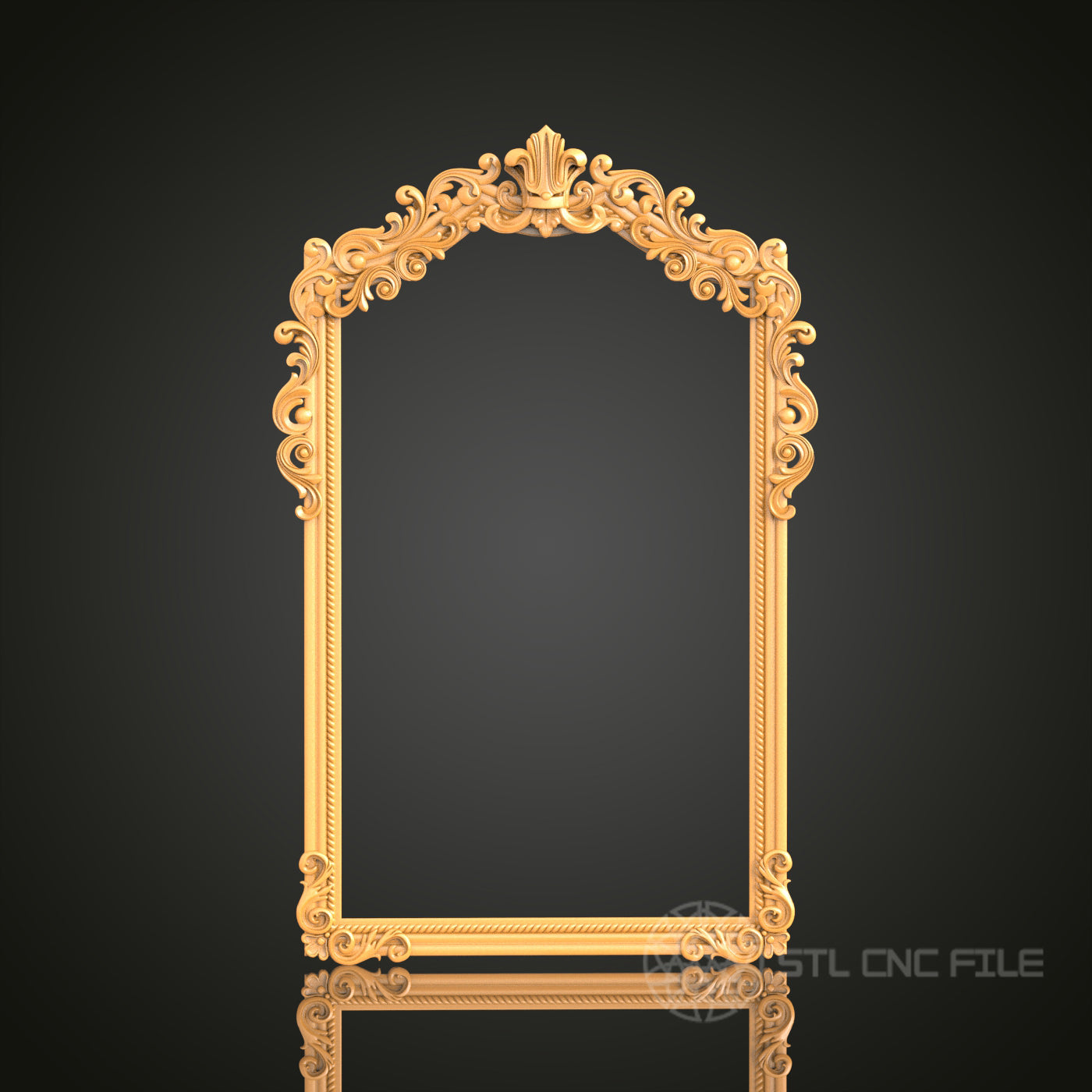 Intricate Arched 3D Frame STL Model for CNC Router Engraver, Artcam, Aspire, Wood Decor, 3D Printer File