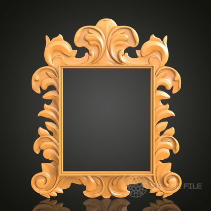 Rococo Ornate Decorative Frame STL Model for CNC Router Engraver, 3D Printer, Wall Art Decor