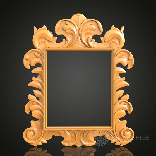 Rococo Ornate Decorative Frame STL Model for CNC Router Engraver, 3D Printer, Wall Art Decor