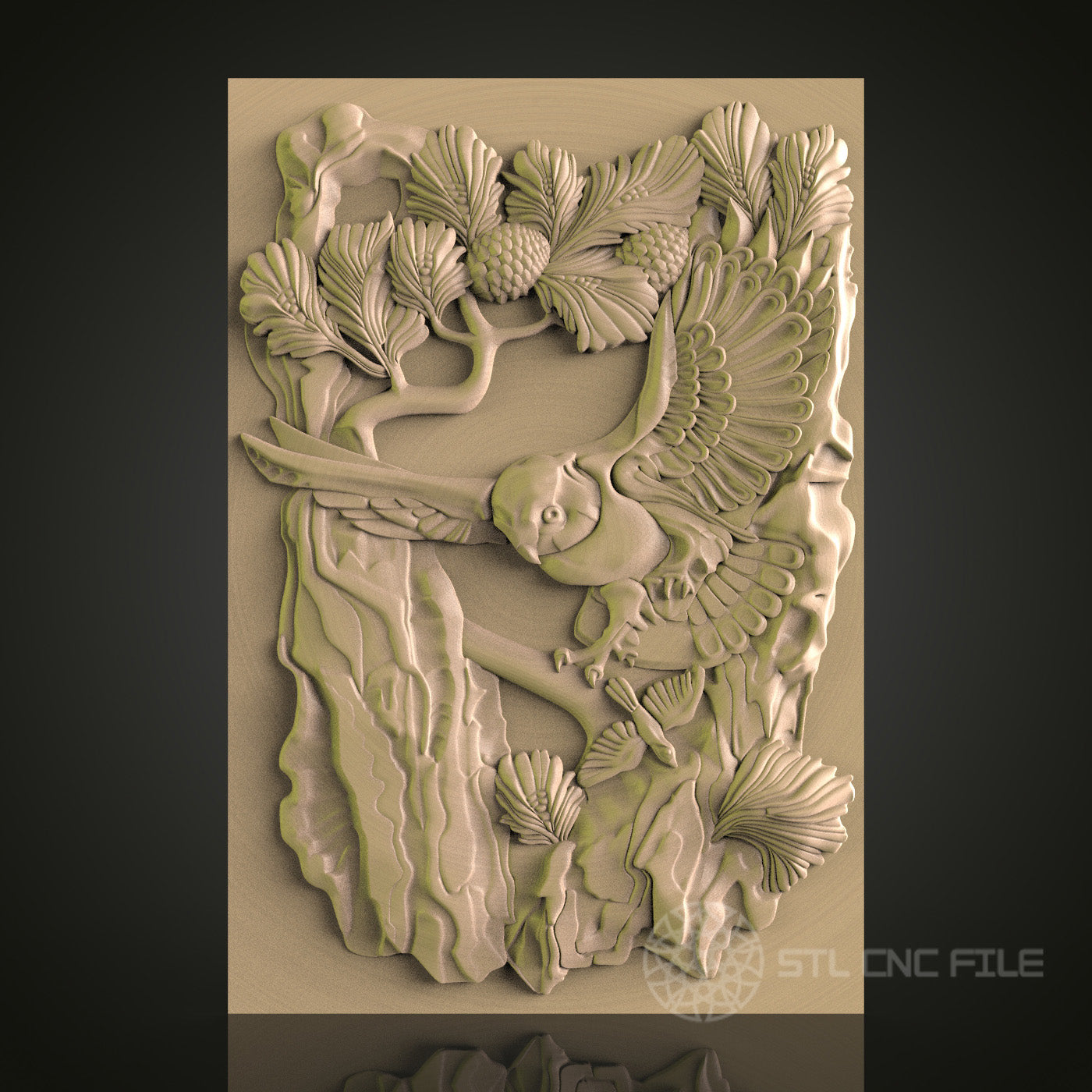 Detailed Owl and Forest Scene STL Model for CNC Router and 3D Printer | Wood Wall Art Decor