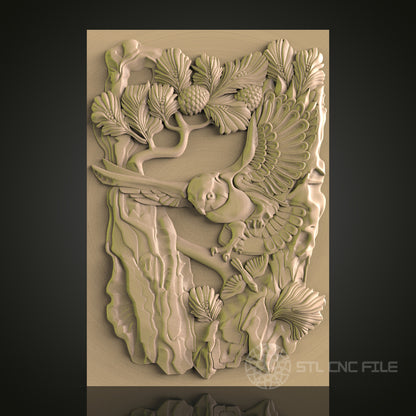 Detailed Owl and Forest Scene STL Model for CNC Router and 3D Printer | Wood Wall Art Decor