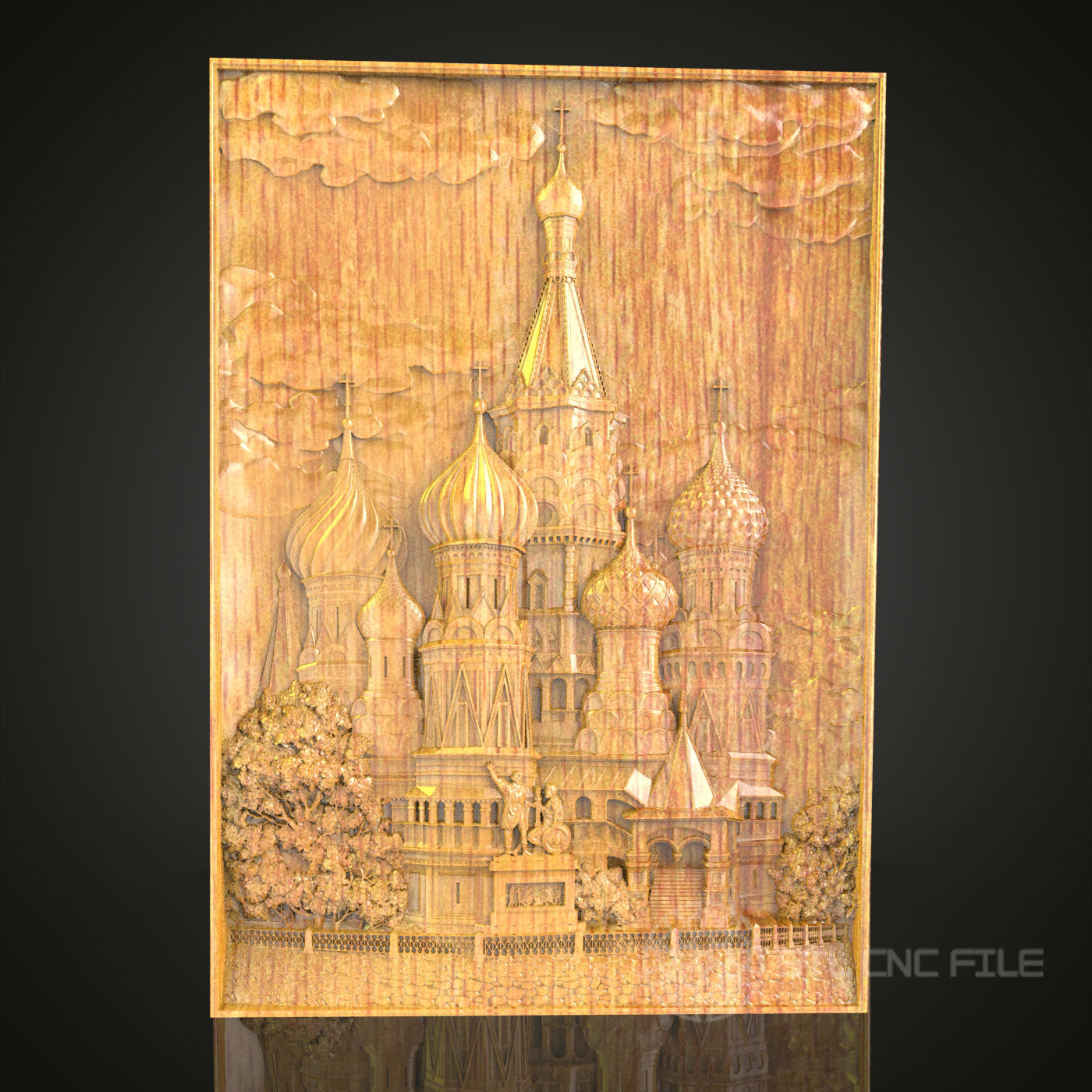 Saint Basil's Cathedral 3D STL Model - CNC Router File for Iconic Moscow Landmark Wood Carving
