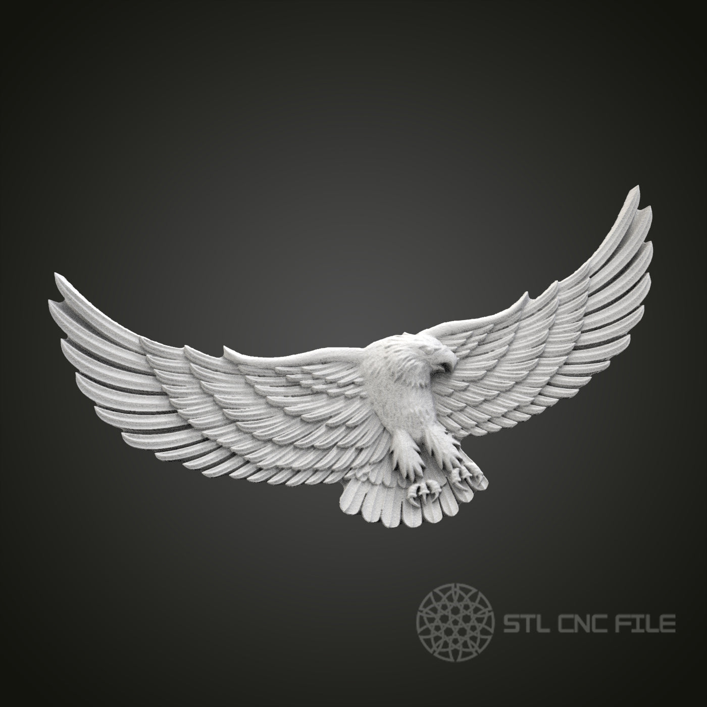 Majestic Eagle in Flight STL Model for CNC Router Engraver, Artcam, Aspire, Wood Art Wall Decor