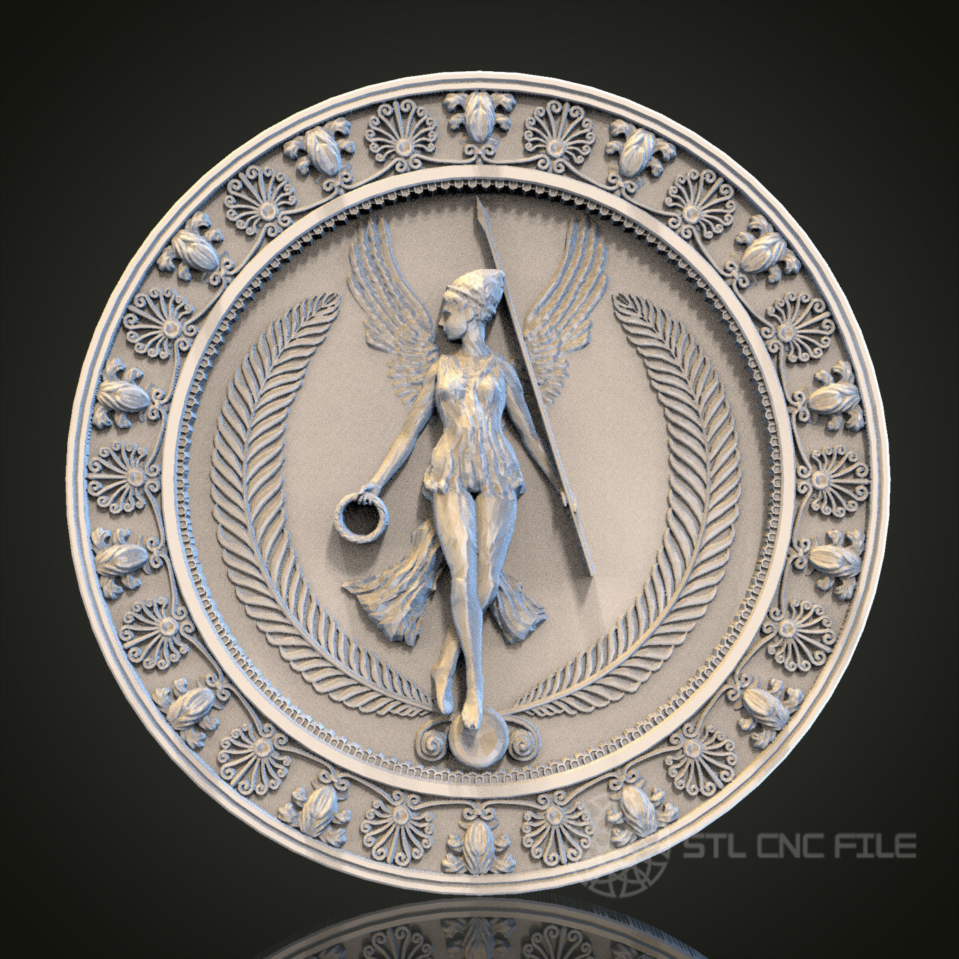 Elegant Angel Relief Wall Decor | STL Model for CNC Router, 3D Printer | Aspire, Artcam, Wood Art