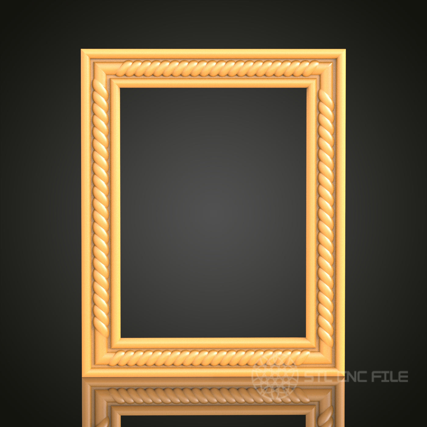 Elegant Rope Border 3D Frame STL Model for CNC Router Engraver | Artcam, Aspire | Wood Art Decor | 3D Printer Ready