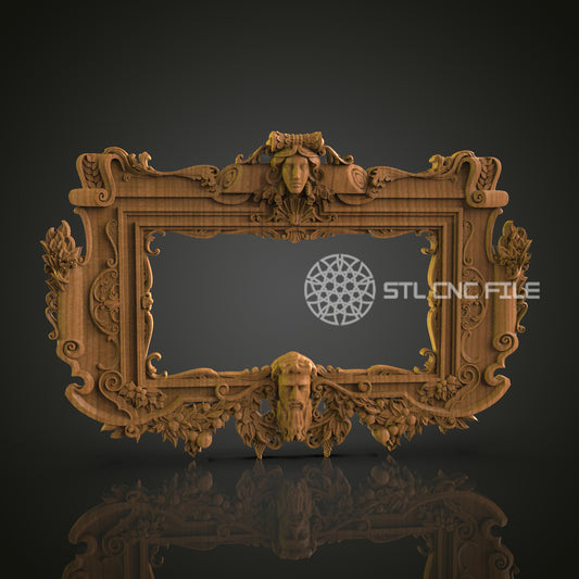 Ornate 3D Frame STL Model for CNC Router Engraver - Artcam, Aspire, CNC Files, Wall Decor, 3D Printer