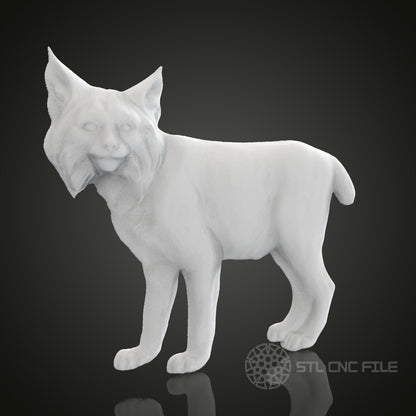 Lynx 3D Relief Art for CNC Router, Artcam, Aspire, Wall Decor, STL Model, Compatible with 3D Printers