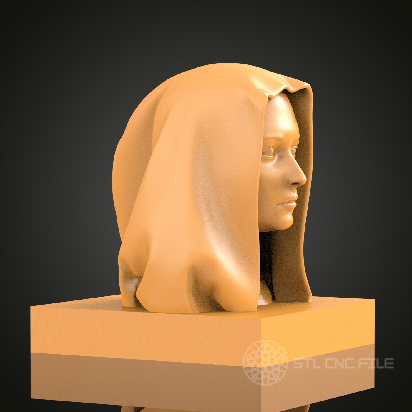 Serene Female Bust STL Model, CNC Router File, Perfect for Sculptural Art and Decor Projects
