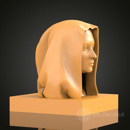Serene Female Bust STL Model, CNC Router File, Perfect for Sculptural Art and Decor Projects