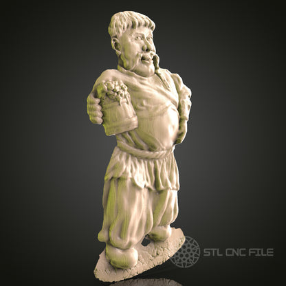 Folkloric Peasant Man 3D Model STL File, Traditional Figure for CNC Router – Compatible with Artcam, Aspire