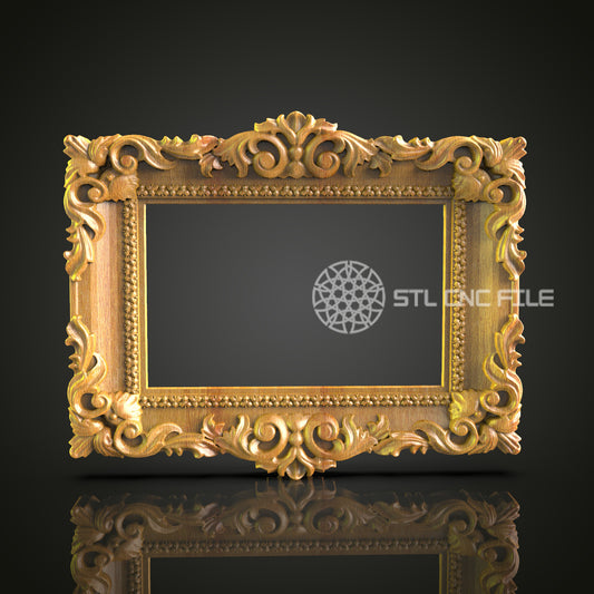 Ornate Baroque 3D Frame STL Model for CNC Router Engraver - Artcam, Aspire, CNC Files, Wall Decor, 3D Printer