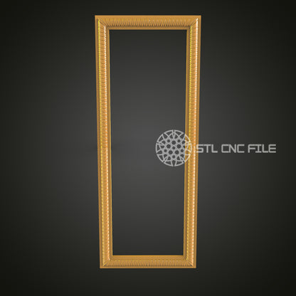 Modern Slim Frame STL File for CNC, Simple Linear Wood Carving Design for Artcam, Aspire