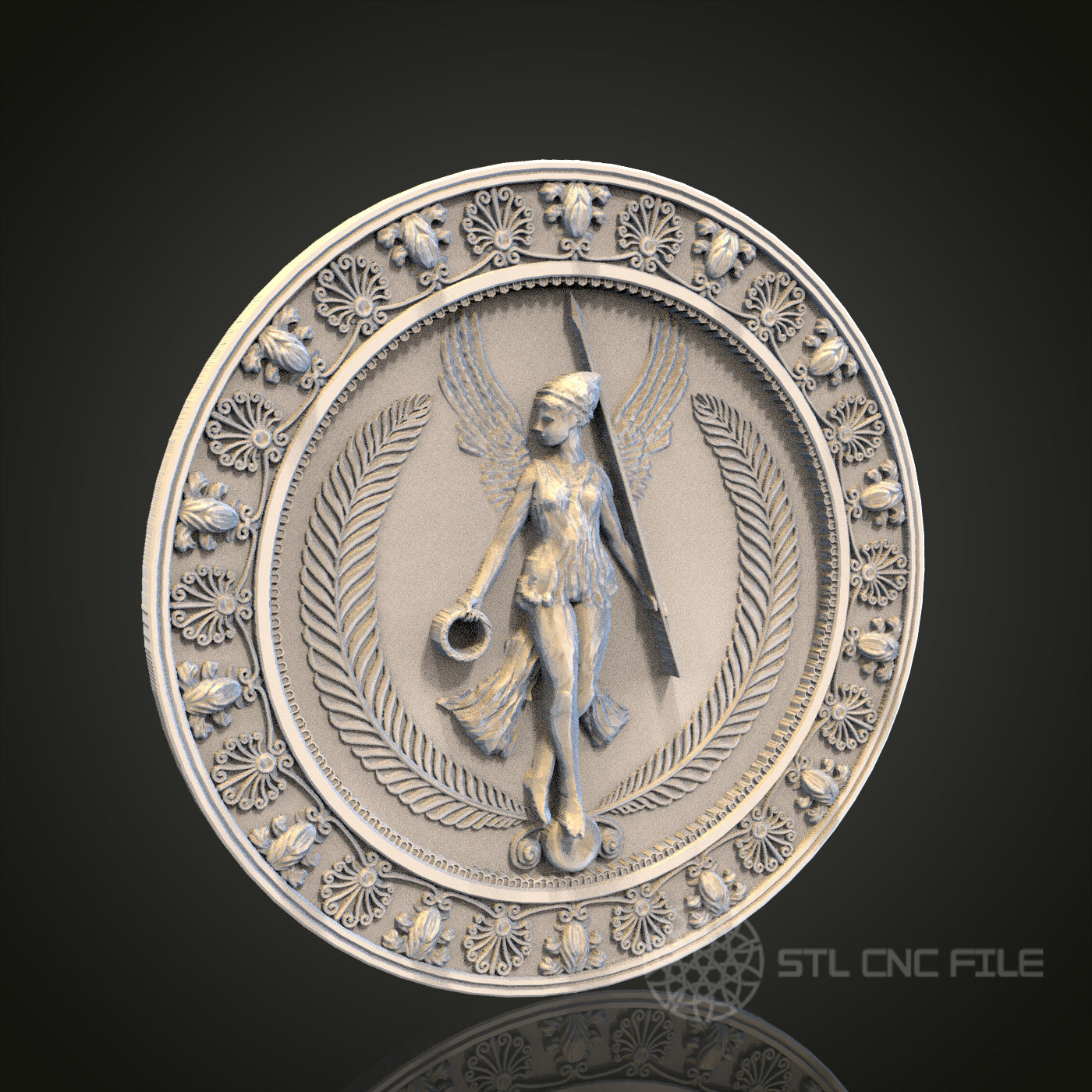 Elegant Angel Relief Wall Decor | STL Model for CNC Router, 3D Printer | Aspire, Artcam, Wood Art