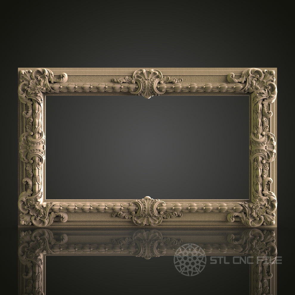 Baroque Style Rectangular Frame for CNC and 3D Printing - STL File ...