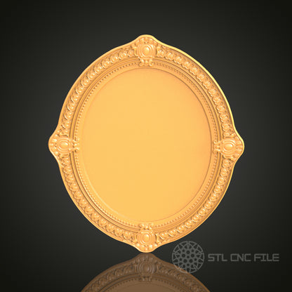 Ornate Oval 3D Frame STL Model for CNC Router Engraver | Artcam, Aspire | Wood Art Decor | 3D Printer Ready