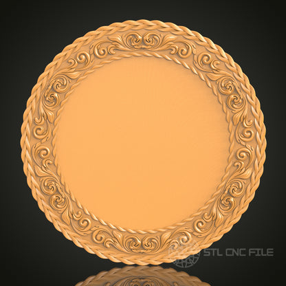 Ornate Baroque Plate Frame STL Model – Perfect for CNC Routing and 3D Printing"