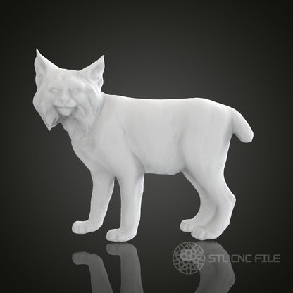 Lynx 3D Relief Art for CNC Router, Artcam, Aspire, Wall Decor, STL Model, Compatible with 3D Printers