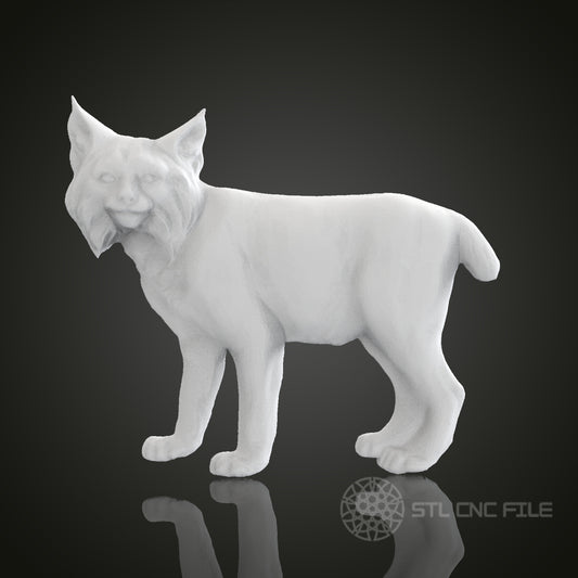 Lynx 3D Relief Art for CNC Router, Artcam, Aspire, Wall Decor, STL Model, Compatible with 3D Printers