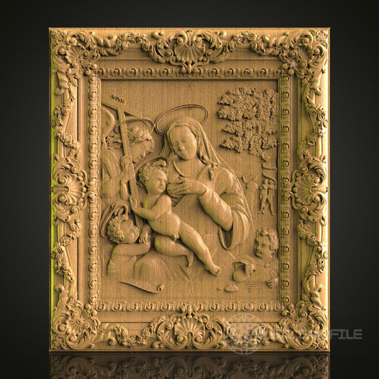 Madonna and Child 3D CNC Router Engraver File, STL Model for Artcam Aspire, Wood Wall Decor