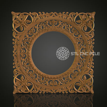 Intricate Round 3D Frame STL Model for CNC Router Engraver - Artcam, Aspire, CNC Files, Wall Decor, 3D Printer