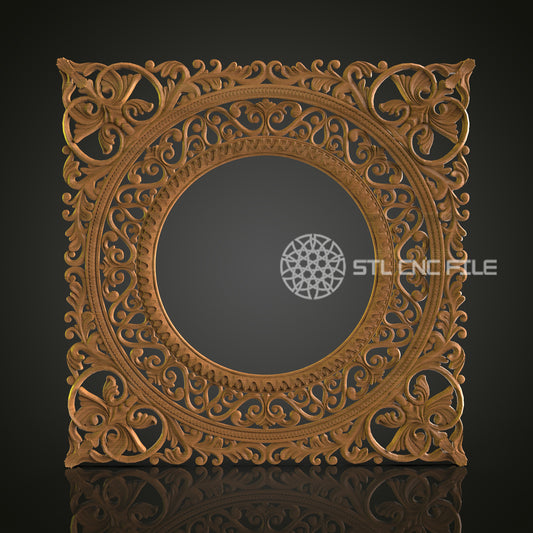 Intricate Round 3D Frame STL Model for CNC Router Engraver - Artcam, Aspire, CNC Files, Wall Decor, 3D Printer
