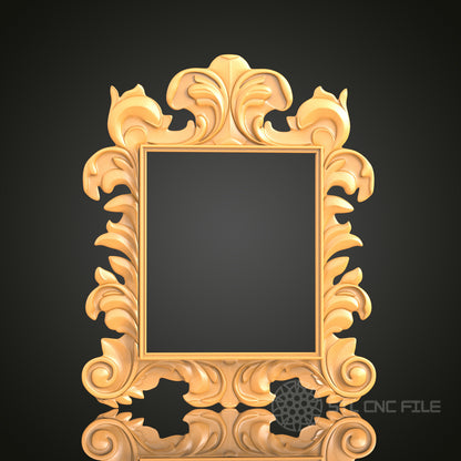 Classic Ornate Rectangular Frame STL Model for CNC Router Engraver and 3D Printer - Wall Decor
