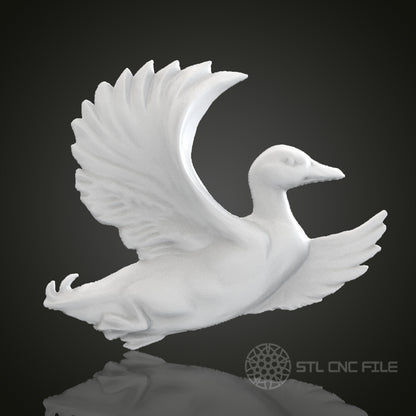 Flying Duck 3D STL Model for CNC Router Engraver, Artcam, Aspire, CNC Files, Wood Art Wall Decor, 3D Printer
