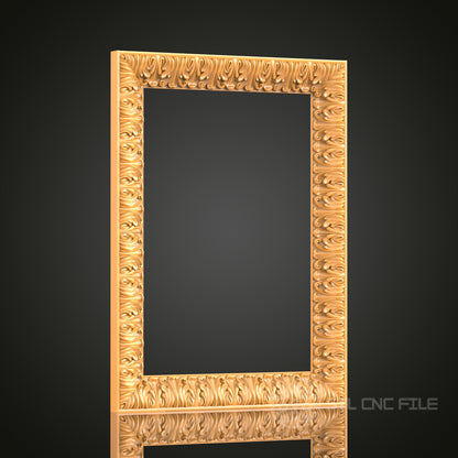 Rectangular Scrollwork Frame STL Model – Perfect for Elegant CNC and 3D Printing Projects