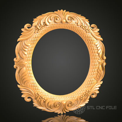 Luxurious Ornate Oval Frame STL Model – Perfect for CNC and 3D Printing Projects