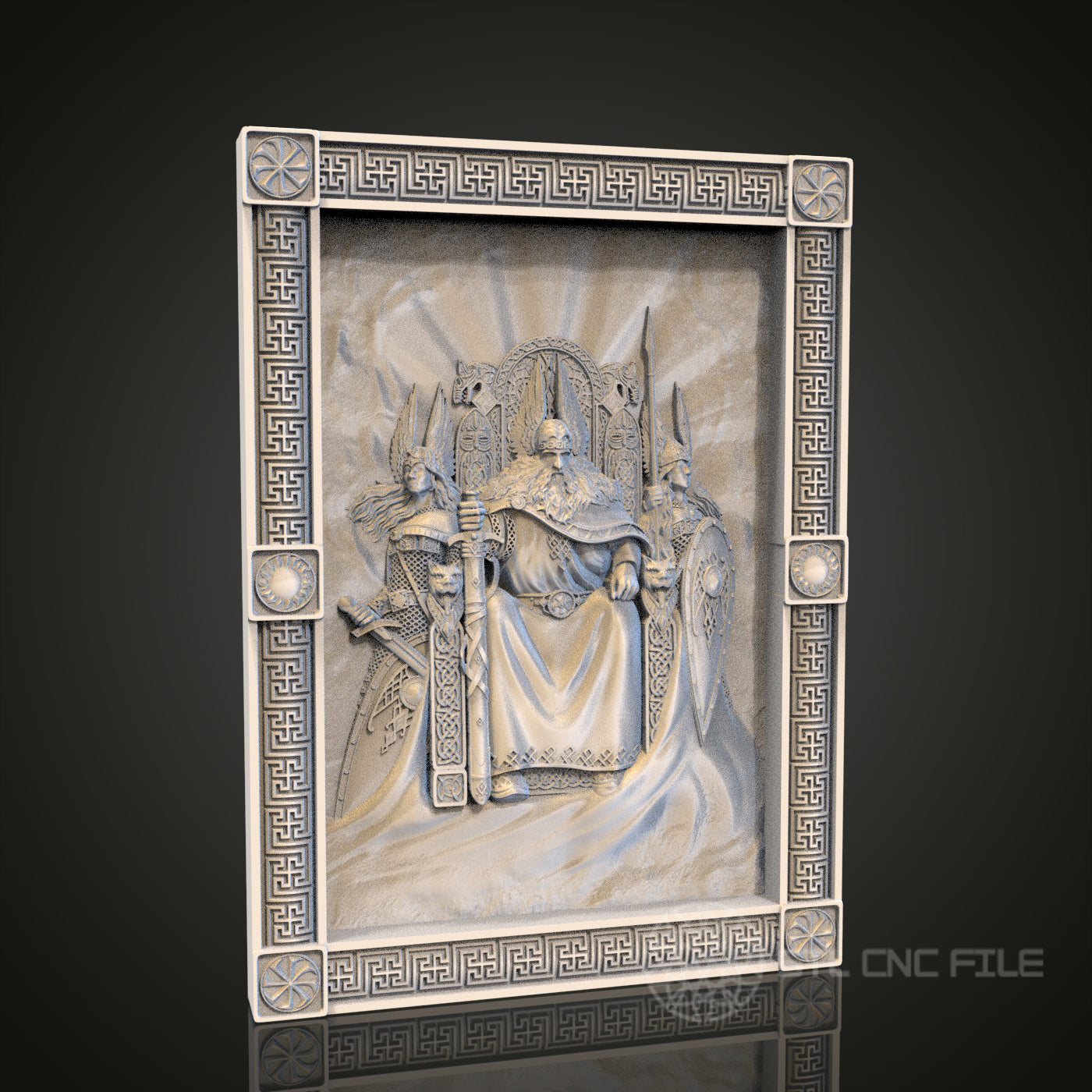 Throne Room 3D STL File, CNC and 3D Printer Model, Medieval Art, Artcam Aspire, Regal Wall Decor