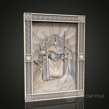 Throne Room 3D STL File, CNC and 3D Printer Model, Medieval Art, Artcam Aspire, Regal Wall Decor