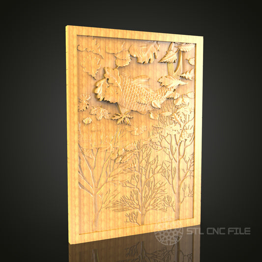 Forest Pheasant 3D STL Model - CNC Router File for Wildlife Wood Carving, Nature-Inspired Decor