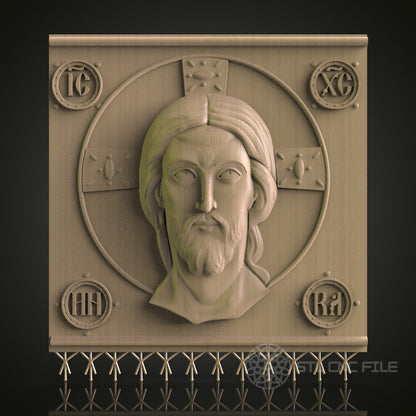 Religious Figure Relief Art STL Model for CNC Router Engraver - Wood Art Wall Decor - 3D Printer File for Artcam and Aspire