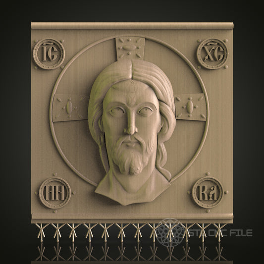 Religious Figure Relief Art STL Model for CNC Router Engraver - Wood Art Wall Decor - 3D Printer File for Artcam and Aspire